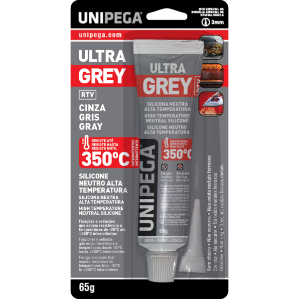 Silicona Neutra Alta Temperatura Ultra Gris 65g-unipega
