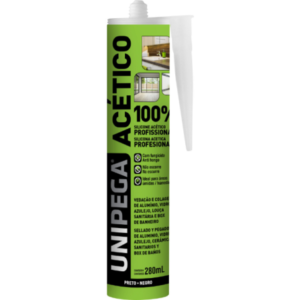 Silicona Acetica 100% Profesional Negro 280ml-unipega